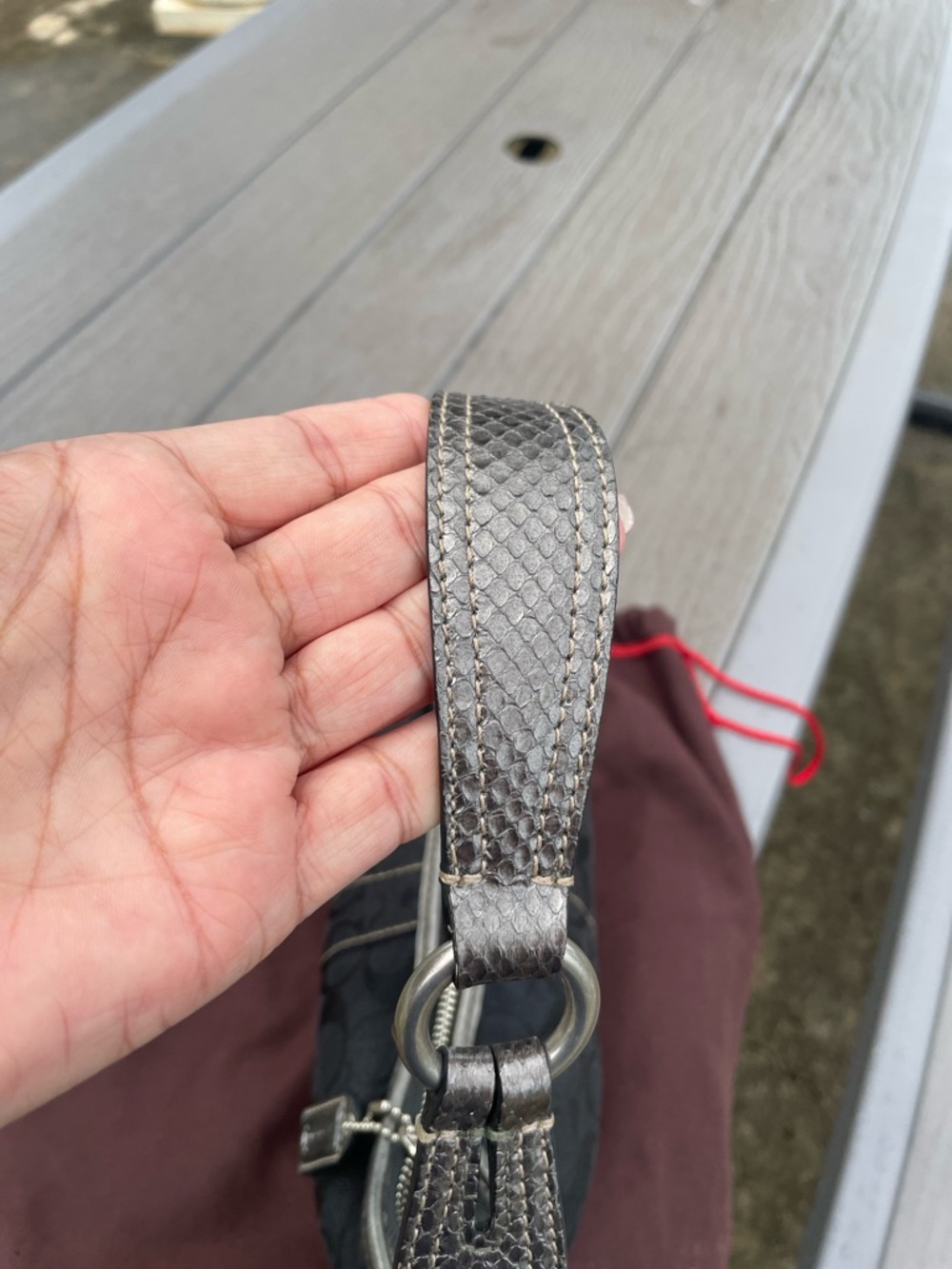 Coach Y2K Black Signature Python Mini Shoulder Bag with Silver Accents - Picture 7 of 9